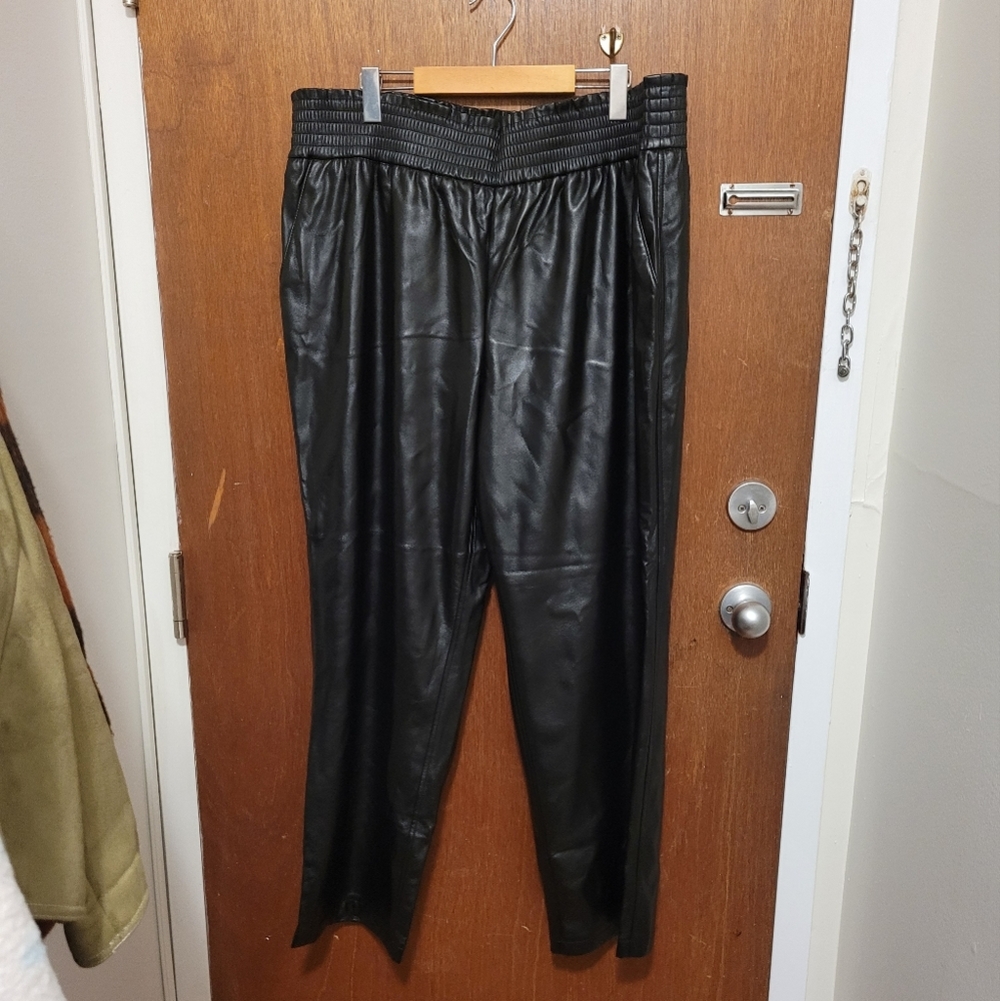 NWT Joie faux leather joggers.